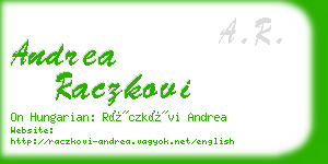 andrea raczkovi business card